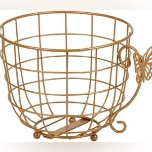 Gold Wire Basket with Handle